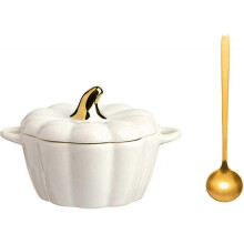 Pumpkin with Lid Casserole with Marmite Nonstick Coating Polyvalent Saucepan Pot Pot Contains Spoon Keep Nutritional Values And Flavors(white,0.27l)