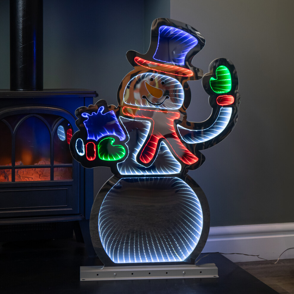 Samuel Alexander 76Cm Led Infinity Standing Snowman Christmas Decoration Light