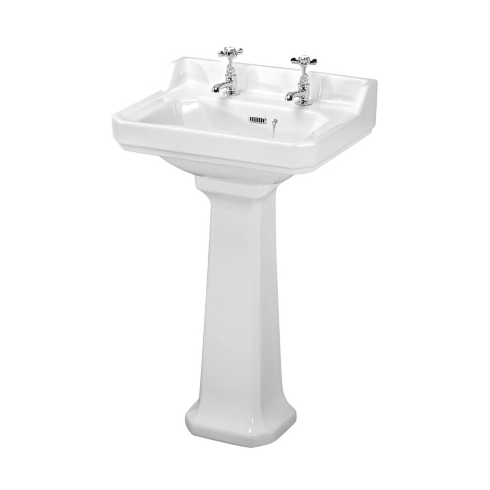 560Mm Basin & Pedestal (2 Tap Hole) - Vbas004 5056211804895