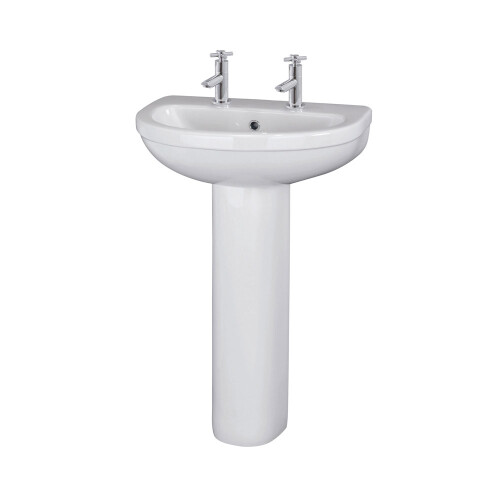 550mm 2TH Basin & Pedestal - VBAS007