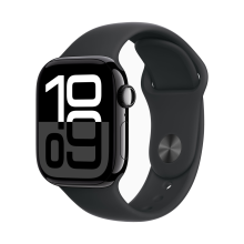 Apple Watch Series 10 42Mm θήκη αλουμινίου Jet Black με μαύρο αθλητικό λουράκι S/M Gps Mwwe3Qc/A