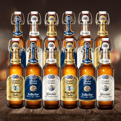 Hacker Pschorr German Beer Mixed Case 500ml Bottles (12 Pack)
