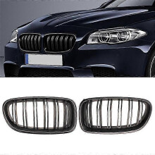 (Gloss Black 2 Slat) Front Kidney Grille for BMW 5 Series F10/F11/F18 & M5 2010-2017 - Gloss/Matt Black