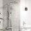 AICA Bathroom Thermostatic Exposed Twin-Head Square Mixer Shower Set 1