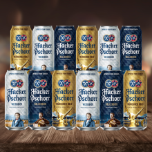 Hacker Pschorr Mixed Beer Case of German Weissbier, Kellerbier Gold Pack 500ml Cans (12 Pack)
