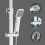 AICA Bathroom Thermostatic Exposed Twin-Head Square Mixer Shower Set 4