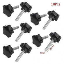 (8*40mm) 10pcs M6/m8 Hand Screw Five-star Shaped Head Thread Clamping Screws Bolt Knob