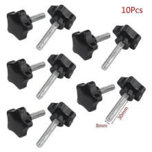 (8*30mm) 10pcs M6/m8 Hand Screw Five-star Shaped Head Thread Clamping Screws Bolt Knob