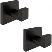 2 Pack Matte Black Towel Hook Stainless Steel Bathroom Towel Kitchen Heavy Duty Door Hanger