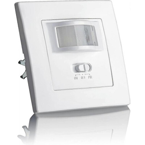 Indoor Motion Detector, Recessed Wall Mount, Adapted Led, Infrared Sensor, Programmable, Range 9m/160, 3 Wires
