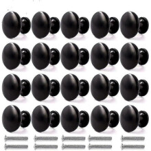 20pcs Door Knobs Drawer Knobs 30mm Vintage Handles Furniture Cabinet Knobs for Kitchen Cupboards (black)