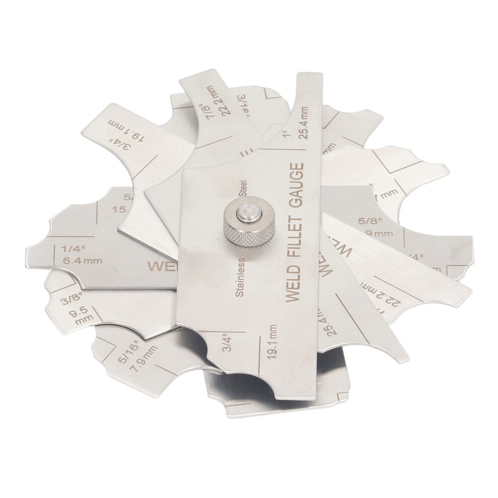 Weld Fillet Gauge Stainless Steel Metric And Inch Welding Cam Gauge Welding Measuring Inspection Tool 8141313996108