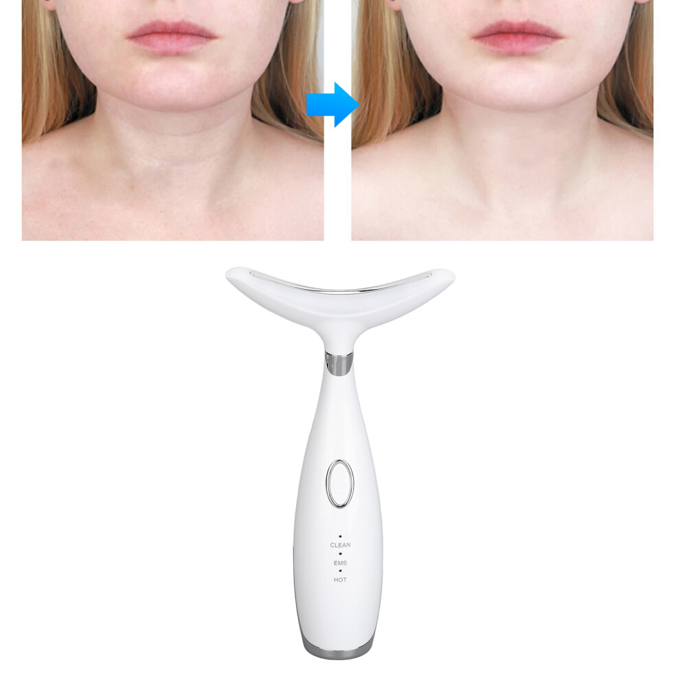 White Neck Firming Massager Wrinkle Removal Constant Temperature Microcurrent Neck Skin Tightening Device
