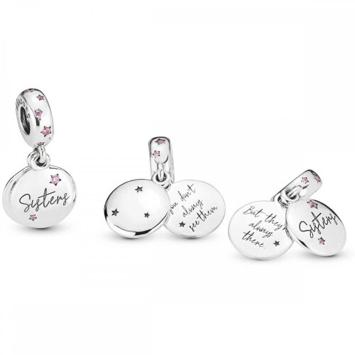 Silver Forever Sisters Dangle Charm Fits Pandora Bracelet 2