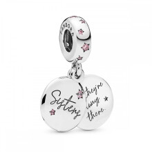 Silver Forever Sisters Dangle Charm Fits Pandora Bracelet