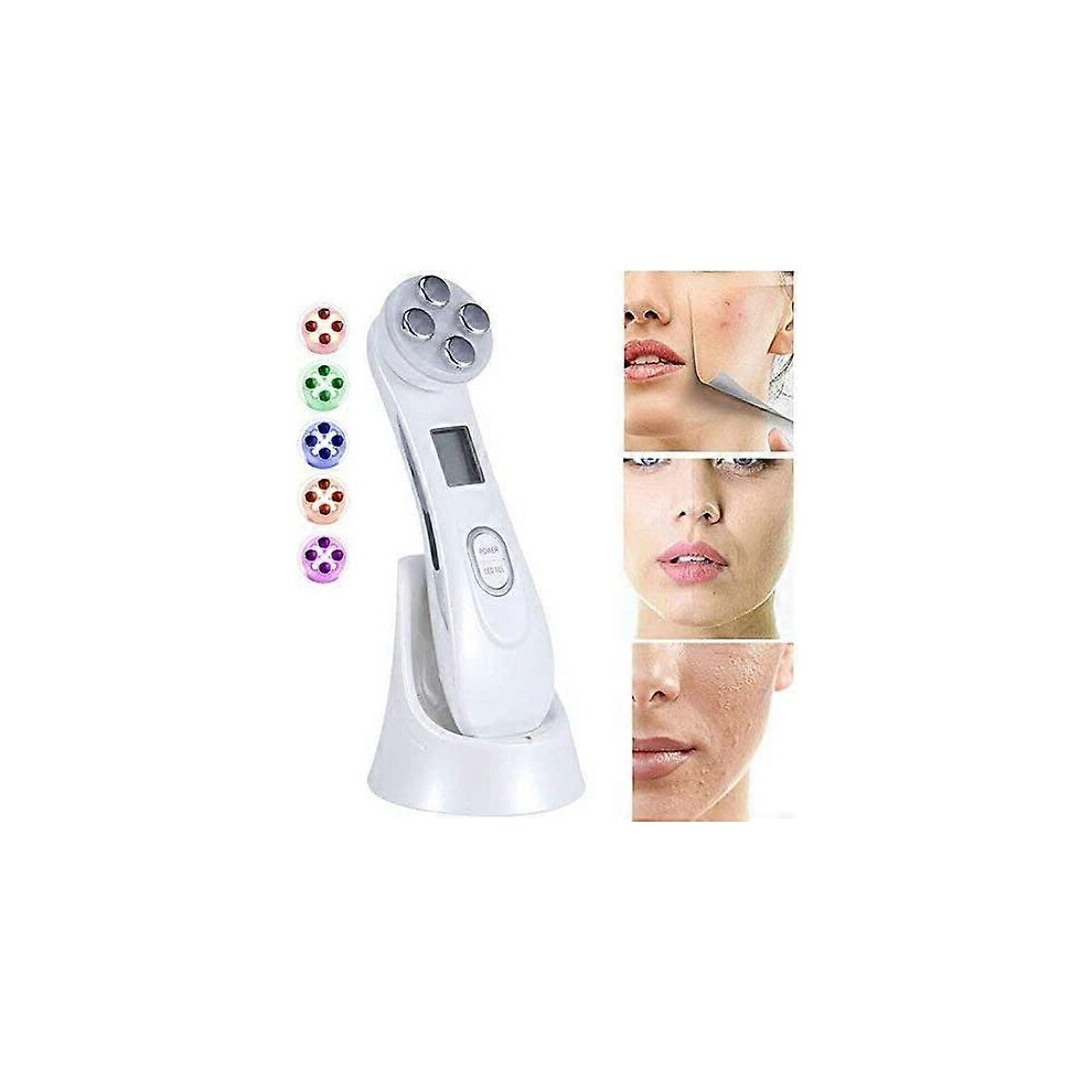 Light (As Show, One Size) Ultrasonic Beauty Device, 6 Modes Ultrasonic Led Mesotherapy Beauty Facial Device, Usb Rechargeable Anti Wrinkle Anti Aging