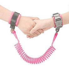 (As show, One size) 2.5M Anti-wandering wristband 360 degree rotating child safety bracelet Travel supermarket exploration helper Pink