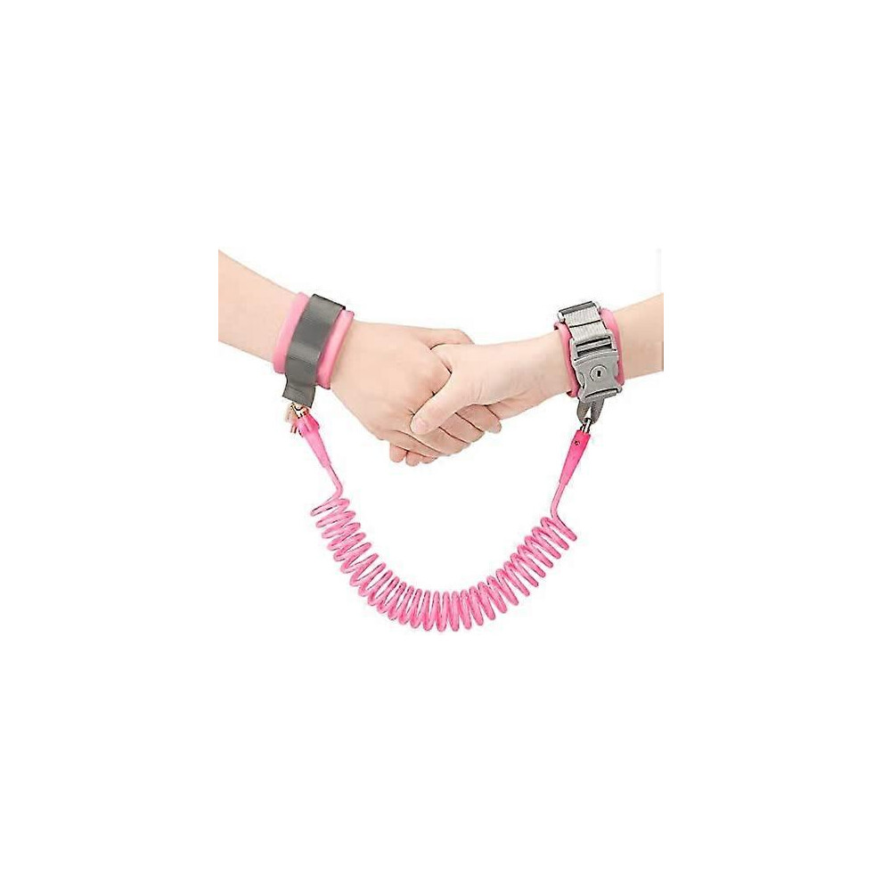 (As show, One size) 2.5M Anti-wandering wristband 360 degree rotating child safety bracelet Travel supermarket exploration helper Pink
