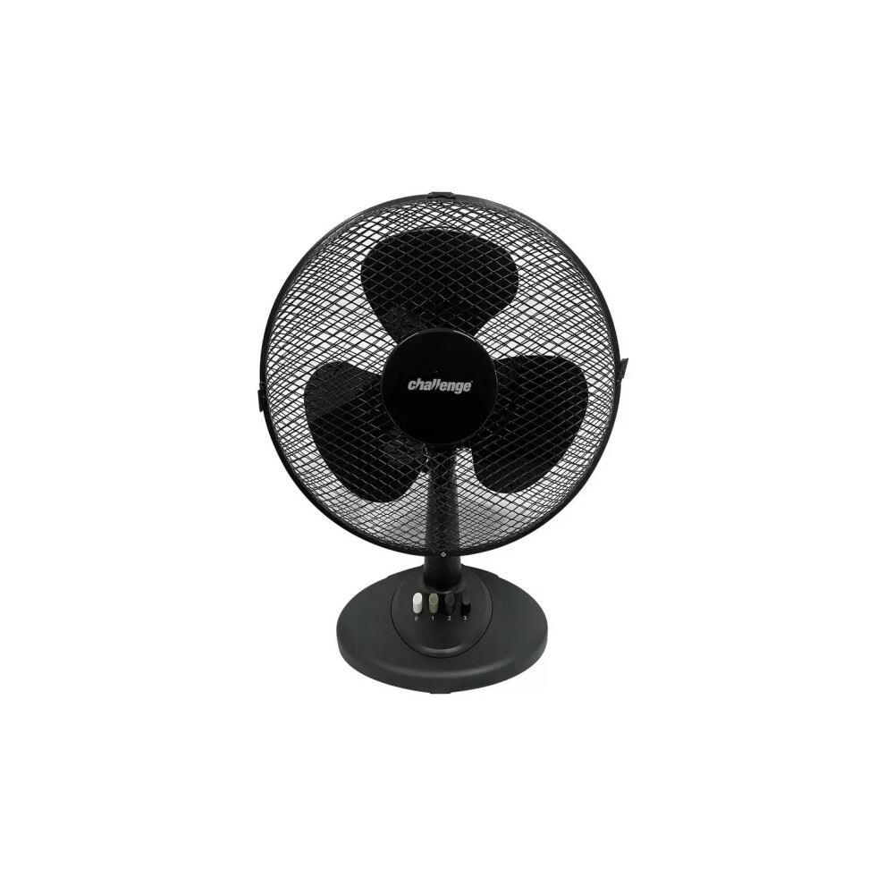 Challenge 12 Inch Oscillating Desk Fan - Black