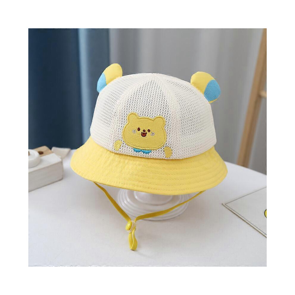 (As Show, One Size) 1 Piece (, Hat Circumference 45-48Cm) Baby Hat Summer Mesh Sun Hat Baby Thin Section Breathable Sunscreen Fisherman Hat Boys Yellow