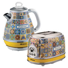 Ariete Positano Jug Kettle & 2 Slice Toaster Set, Italian Tile Design