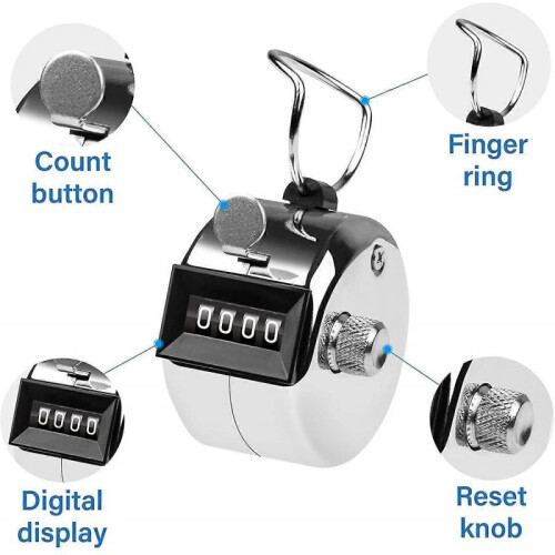 Tally Counter, 4-digit Clicker Counter, Metal Hand Tally Counters Clicker for Counting, Golf Scoring 2