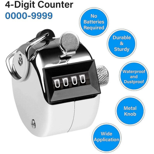 Tally Counter, 4-digit Clicker Counter, Metal Hand Tally Counters Clicker for Counting, Golf Scoring 1