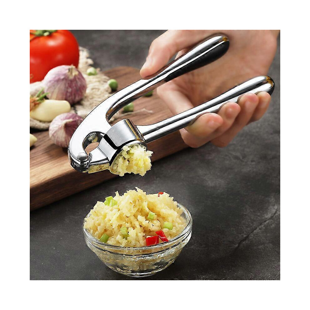 (As show, One size) 1PCS range with garlic press soft easy squeeze ergonomic handle, sturdy design extracts more garlic paste by clove, garlic crusher for nuts and seeds,