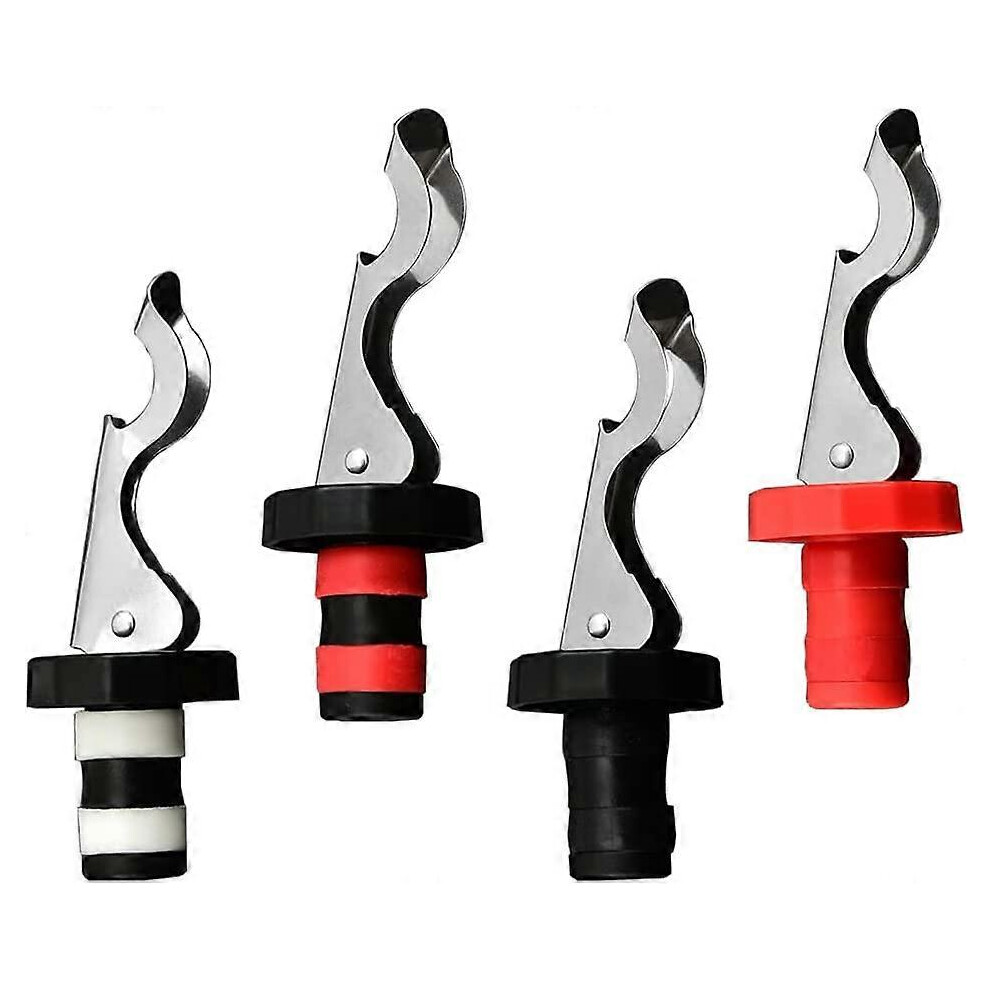 New (As Show, One Size) 4 Pieces Reusable Wine Bottle Stoppers Vacuum Expandable Rubber Drink Bottle Stopper Bottle Stopper Bottle Cover Leakproof Champag