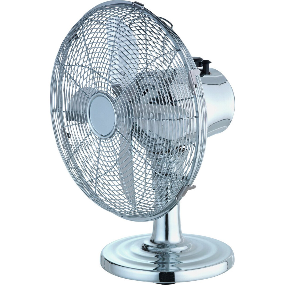 Challenge 12 Inch Oscillating Desk Fan - Chrome
