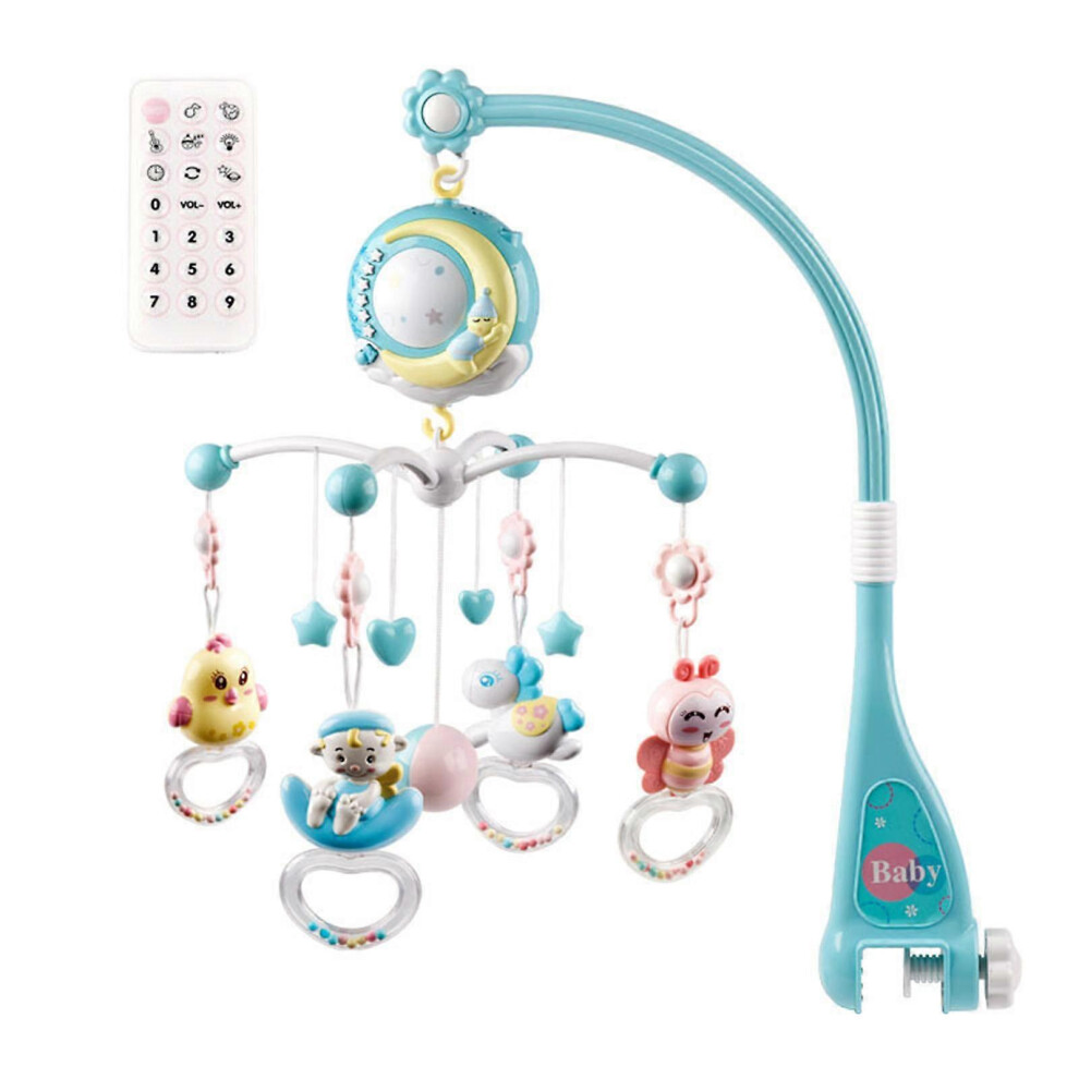 (Deep Blue, One Size) Baby Sleeping Toy With Music Night Lights Projector & Timing Function Baby Musical Crib Mobile Hanging Rotating Rattles Blue 7683012641886