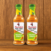 Nando's Lemon & Herb Peri-Peri Sauce 125g (Pack of 2) | Mild Chilli Sauce