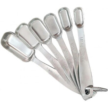 Set Of 6 Measuring Spoons In 18/8 Stainless Steel for Dry Or Liquid Condiments a