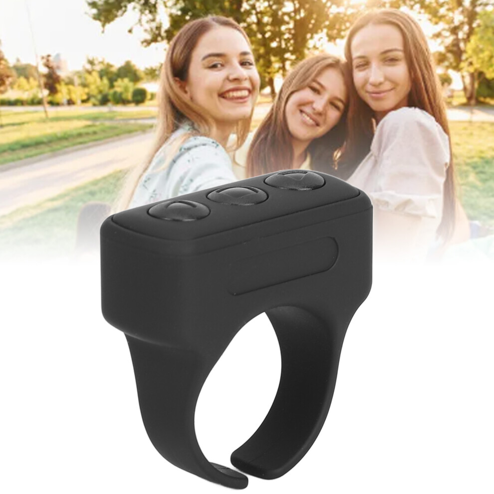 Remote Control App Page Turner Video Recording Selfie Button Rechargeable Bluetooth Scrolling Ring Clicker For Cell Phone Black 4381313999691