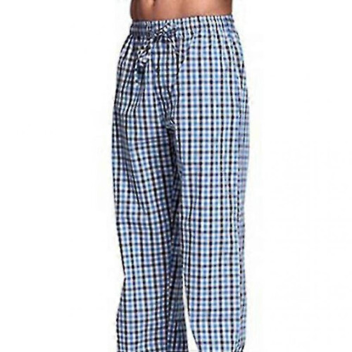 (L,light blue)Mens Autumn Winter Drawstring Design Pajama Pants With Pockets 1