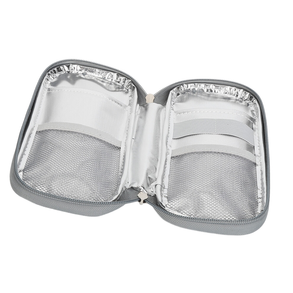 Grey Insulin Cooler Case Portable Insulin Pen Cooling Bag Diabetes Supply Carrying Case For Travel Camellia Flower