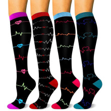 (M) 4 Pairs Compression Socks For Women & Men - Best Support For Medical, Circulation, Nurses, Running, Travel