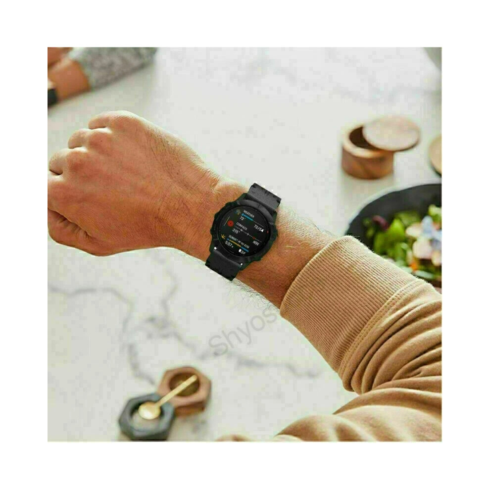 (, Fenix 5X Plus(26Mm Quickfit)) Quickfit Leather Strap For Garmin Fenix 3Hr 6 6X 5 5X Plus 7 7X Solar Watch Band Black 6963793814602