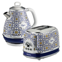 Ariete Capri Jug Kettle & 2 Slice Toaster Set, Italian Tile Design