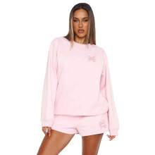 (Pink, XXL) 2025 New Arrival Girl's and Women's Long Sleeve Bow Print Casual and Stylish Hoodie Suit