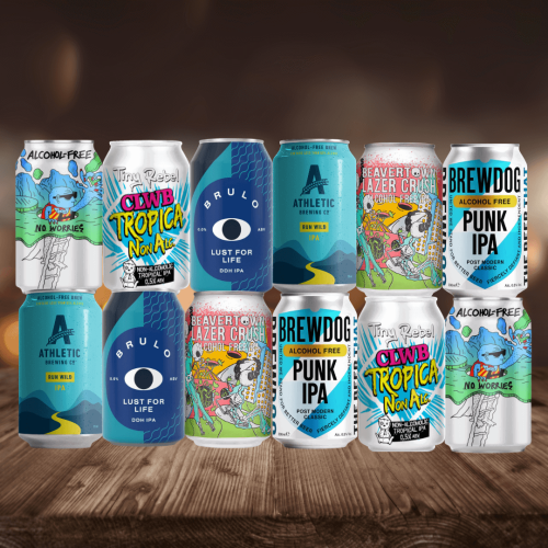 IPA Beer Low/No Alcohol Free Mixed Beer Selection - (12 Pack)