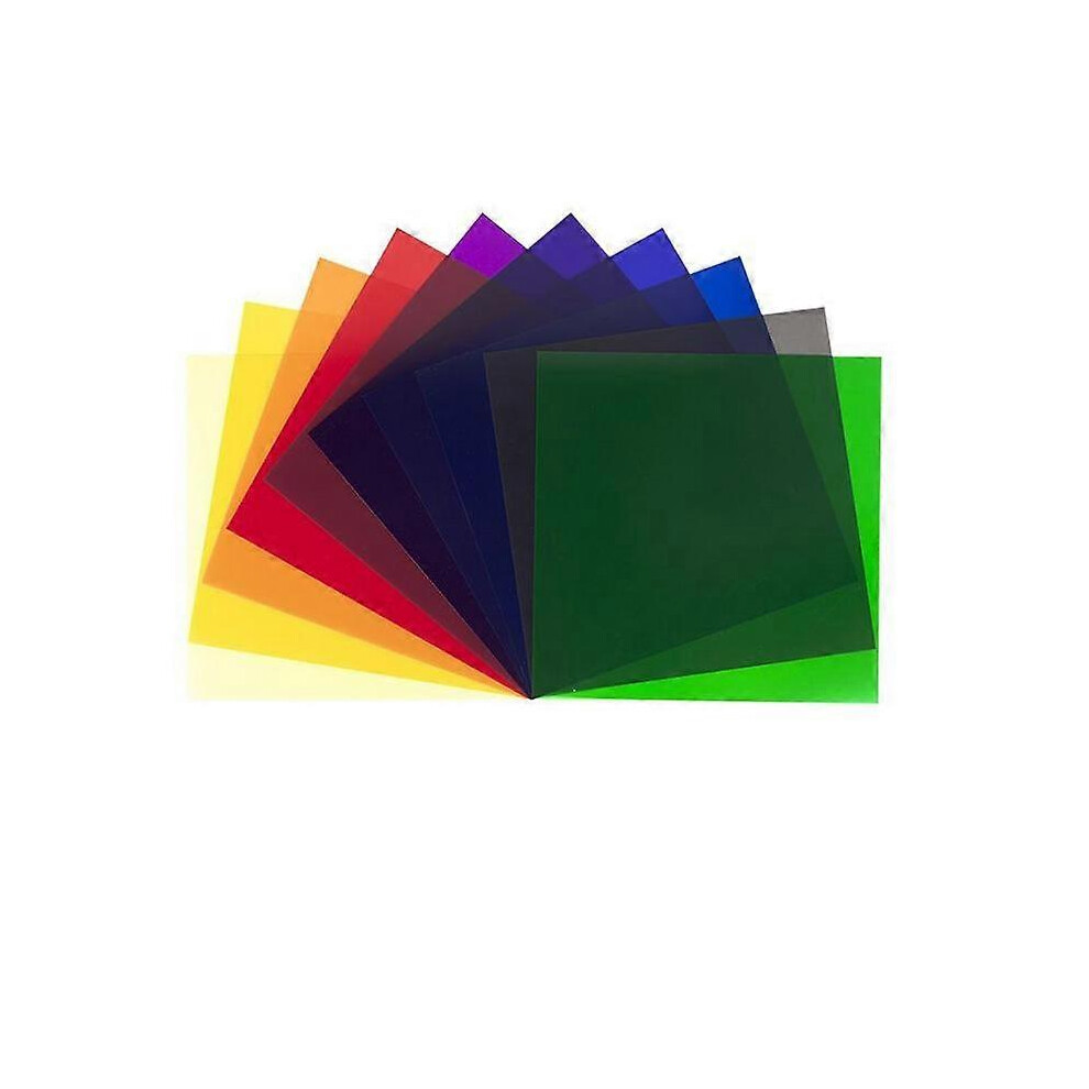 (As Show, One Size) 11Pcs Color Gel Filter30*30Cm Plastic Color Correcting Filters 11 Colors Clear Correction Filter For Flash Led Film Video Ph Light