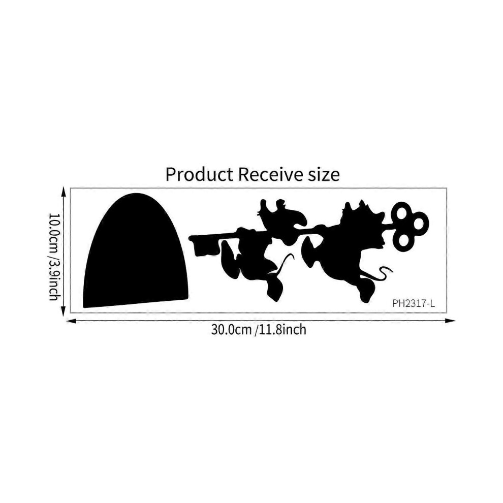 (As show, One size) Wall stickers Mouse Hole Creative Switch stickers transferable bedroom Office decoration small sticker