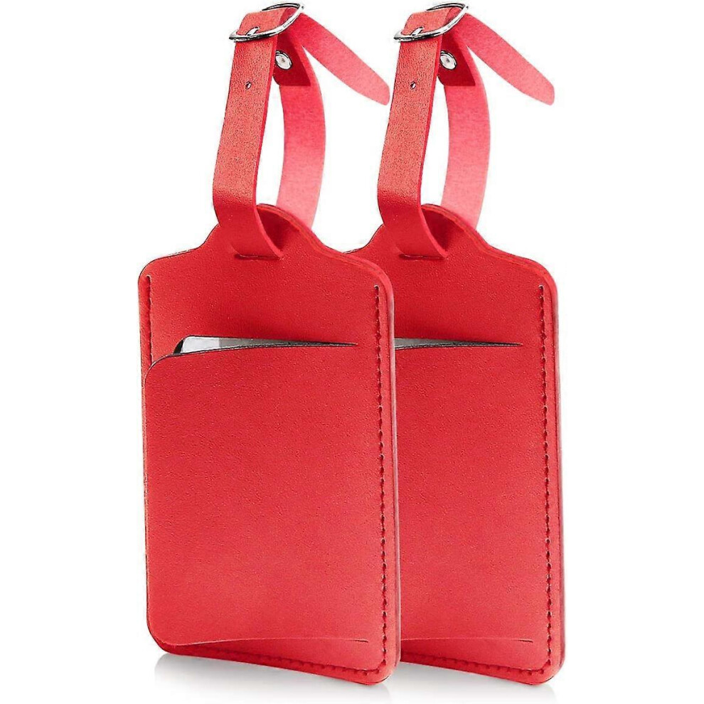 (As show, One size) Luggage Tags, 2PCS Suitcase ID Tags, Handbag Tag Tags, Luggage Suitcase Tags, for Prevent Lost Bags and Suitcases - Red