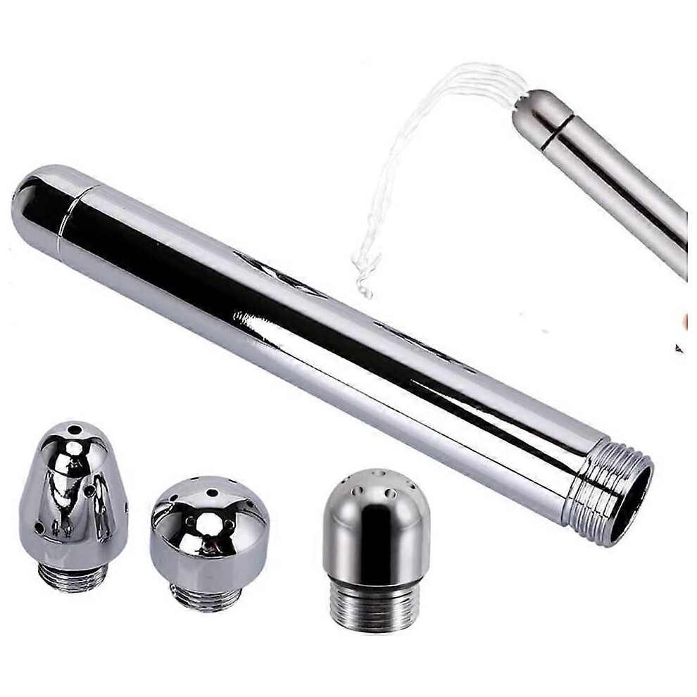 (As show, One size) Shower Shower Attachments Aluminum 3 Water Shower Head Nozzle Anal Rinse Vaginal Cleaning Kit Cleaner