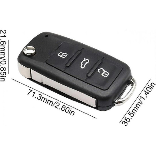 Remote Folding Key Case Replacement Car Shell with Uncut Key Piece (black) (1pcs) 1