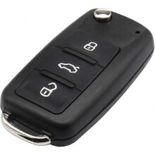 Remote Folding Key Case Replacement Car Shell with Uncut Key Piece (black) (1pcs)