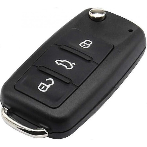 Remote Folding Key Case Replacement Car Shell with Uncut Key Piece (black) (1pcs)