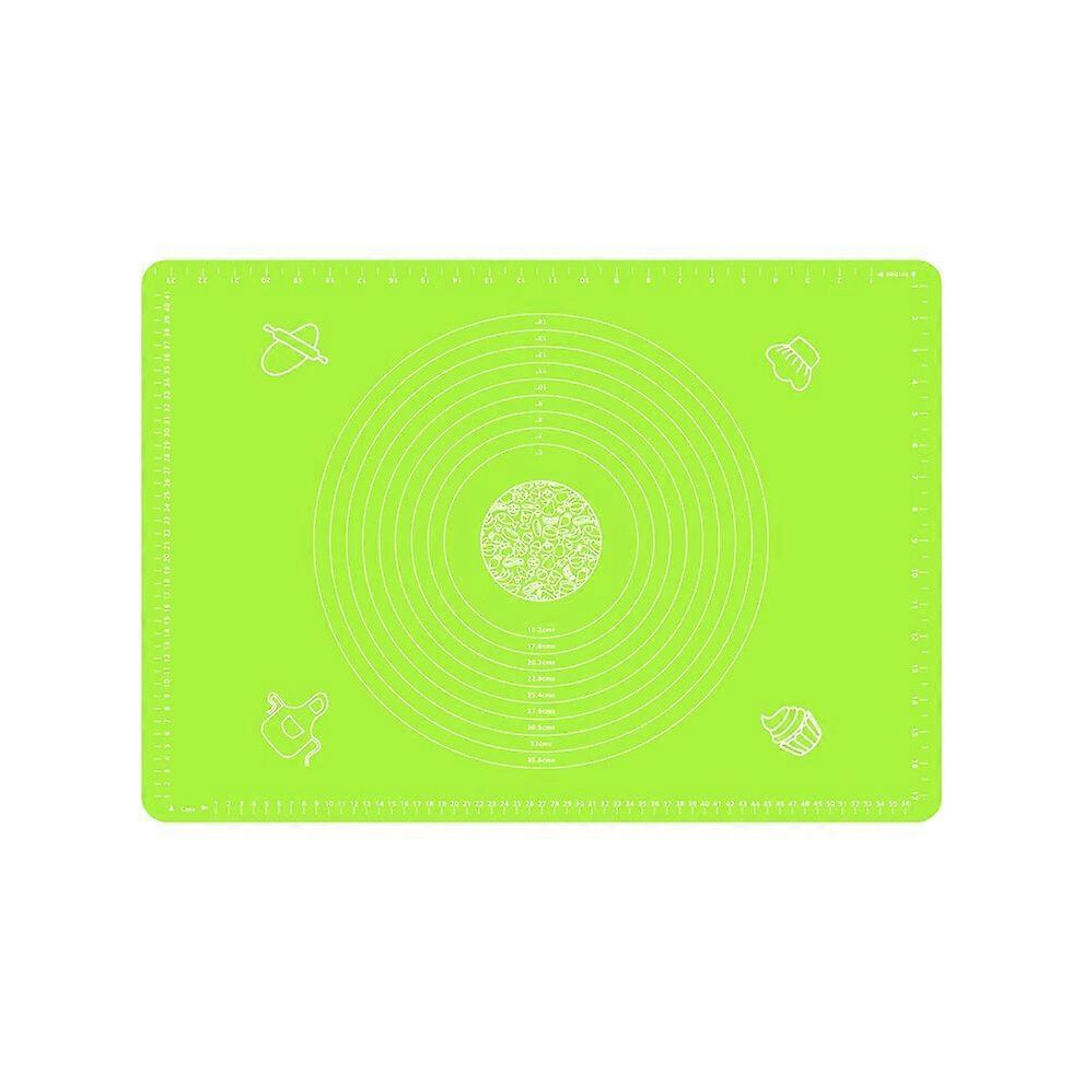 (As show, One size) 1 Pieces 50x40cm Non-Stick Reusable Baking Mat Fondant Dough,(Green) Rolling Dough Mat, BPA Free Silicone Pastry Baking Mat, with Measuring Guide