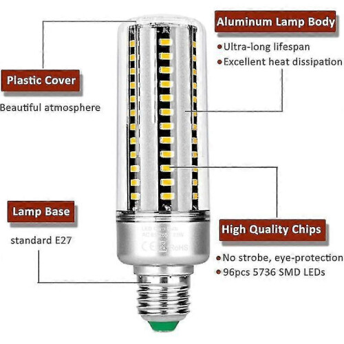 E27 25w Led Light Bulb Warm White 3000k, 2500lm High Brightness, Halogen Equivalent 200w Light Bulb, Non-dimmable, E27 Led Corn Light Bulb for Ceiling 1